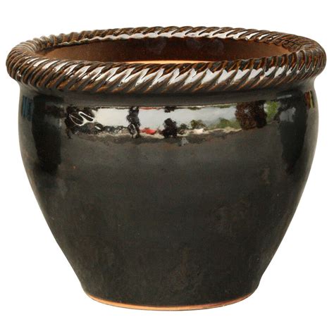 round ceramic planter